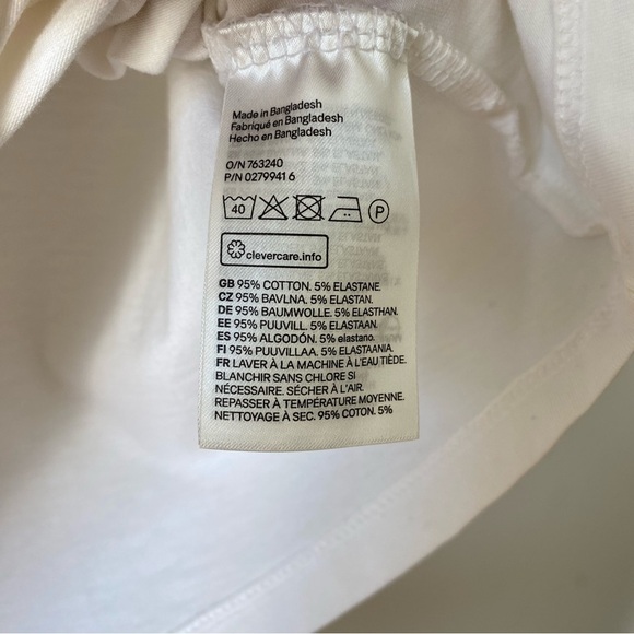 H&M Scoop Neck Short Sleeves Tee White Size Medium - Picture 7 of 7